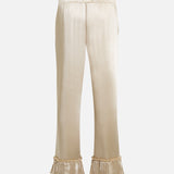 TILDA - Satin pants with pleated hem