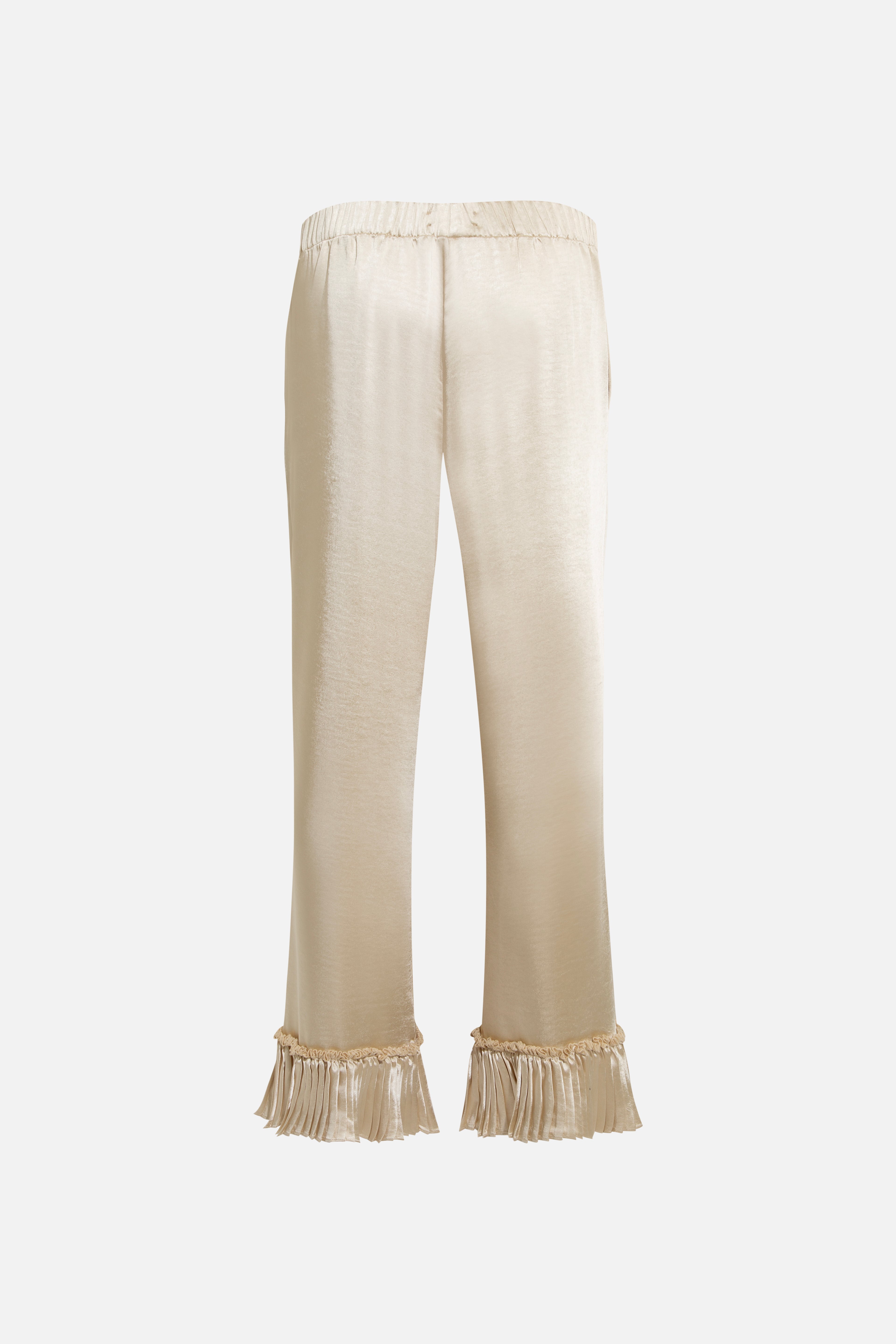 TILDA - Satin pants with pleated hem