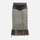 ROSALIE - Sequined ruffle trimmed skirt with mini shorts