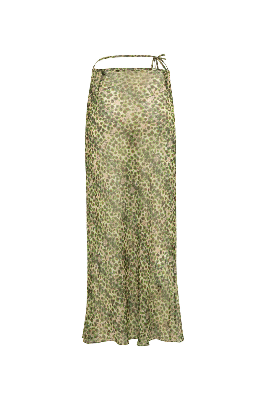 SINY - Printed sheer maxi skirt with bead details