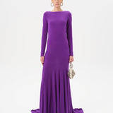 SKYE - Long-sleeve jersey maxi dress with open-back detail