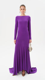 SKYE - Long-sleeve jersey maxi dress with open-back detail