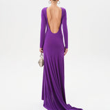 SKYE - Long-sleeve jersey maxi dress with open-back detail