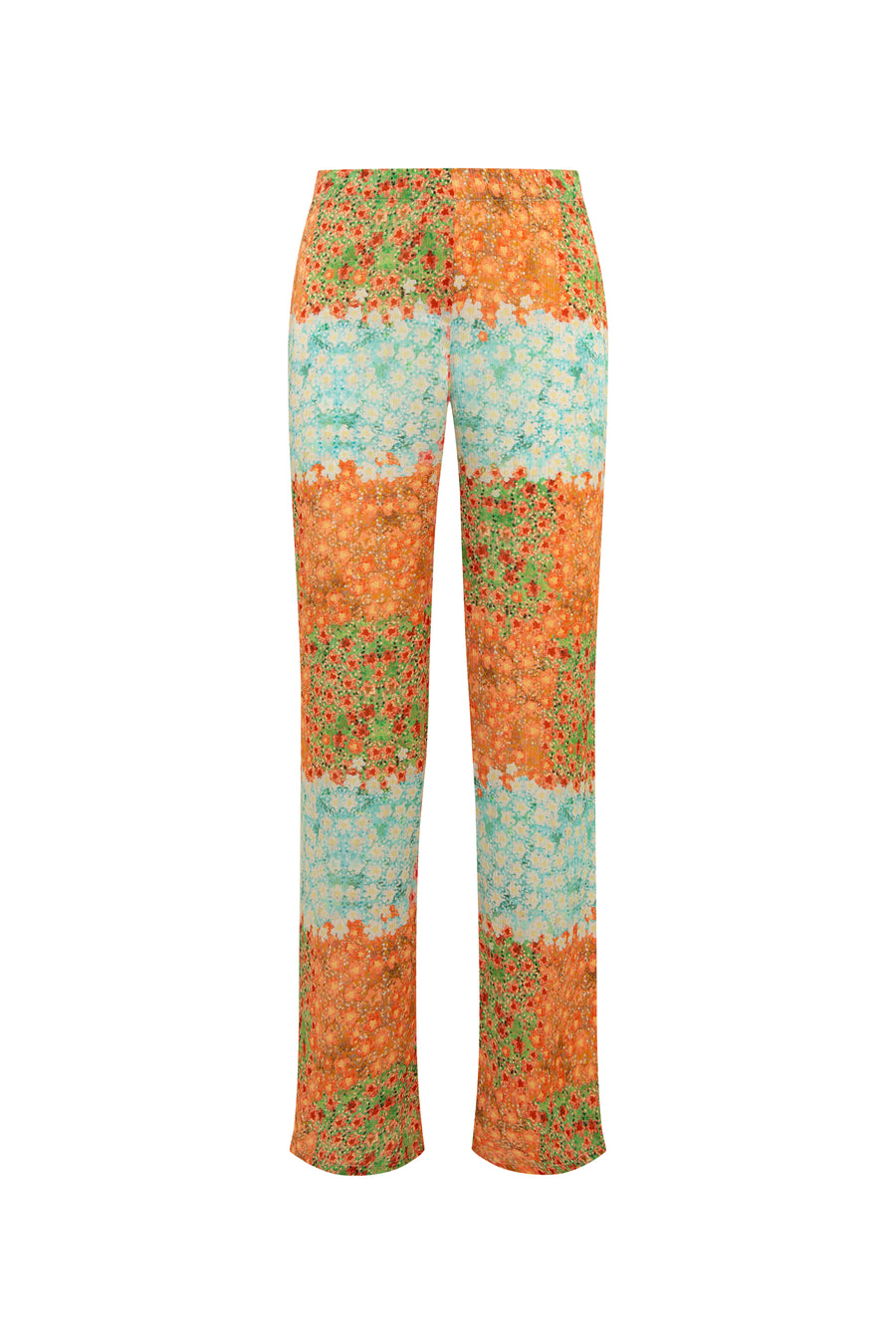 SOLE - Floral printed wide-leg crinkled pants
