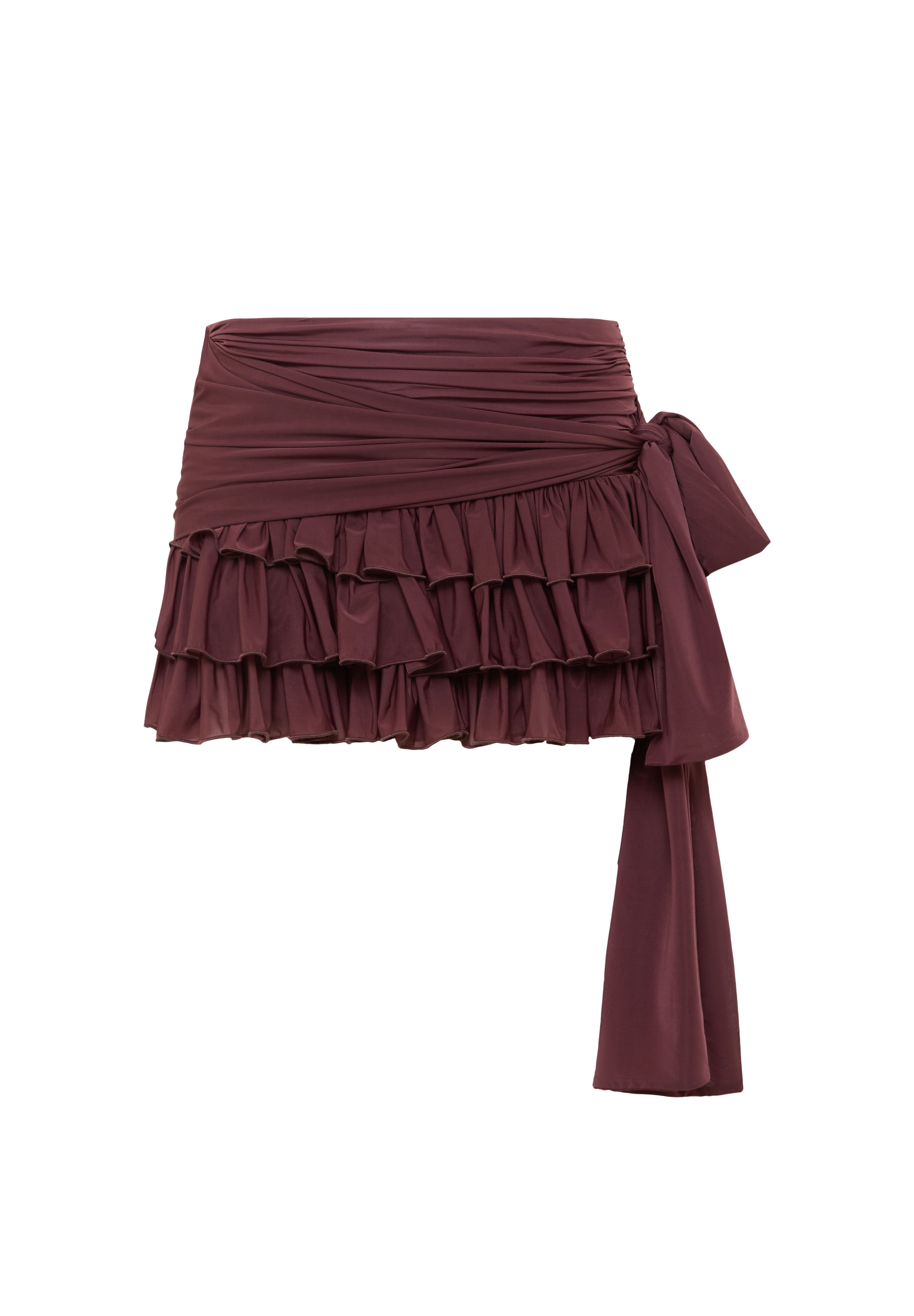 SORA - Asymmetric draped jersey mini skirt