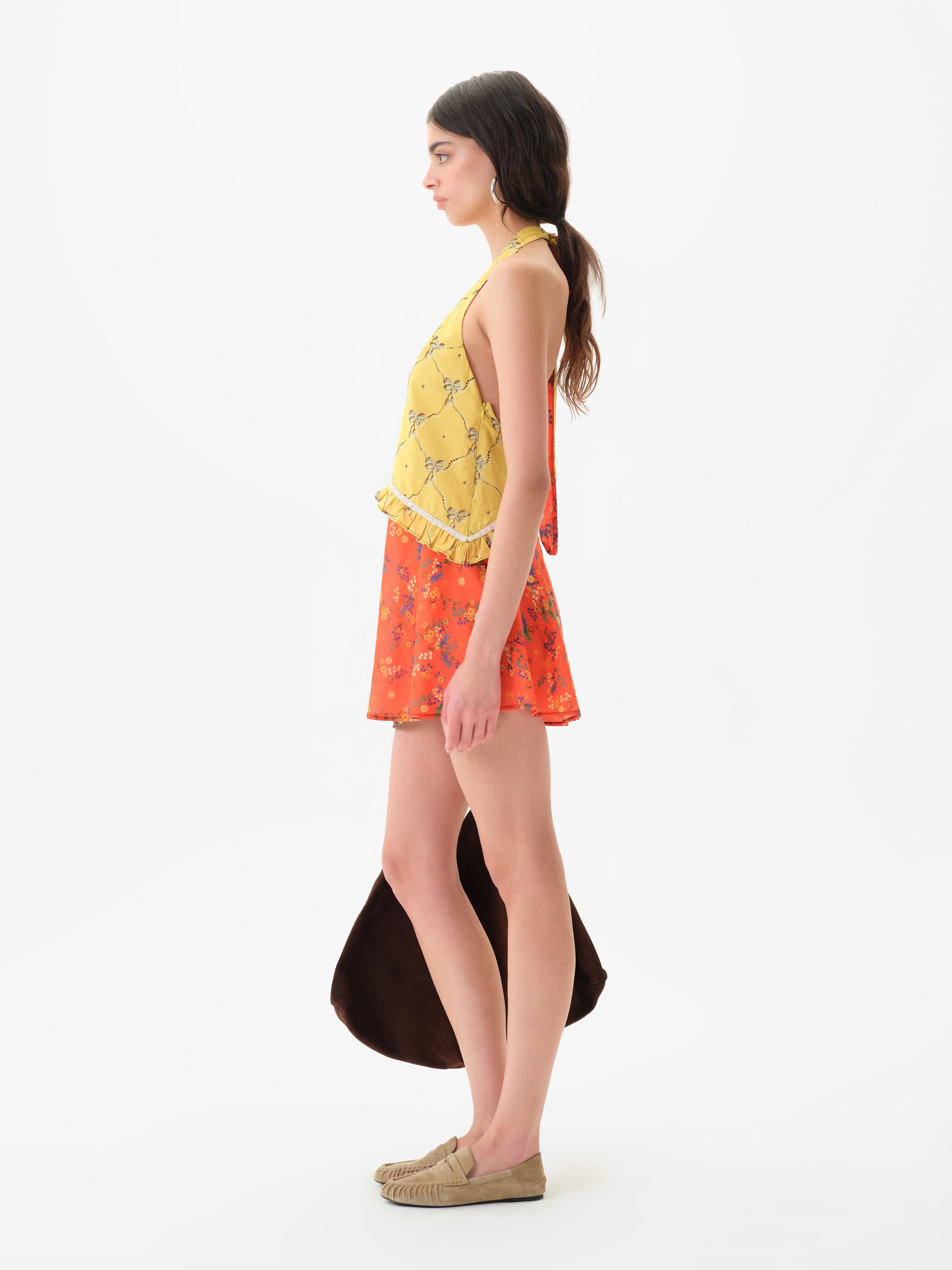 SULIENS - Printed wide-leg playsuit with open back