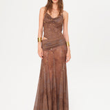 VENUSIA - Cut-out and bead-embellished maxi dress