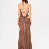 VENUSIA - Cut-out and bead-embellished maxi dress