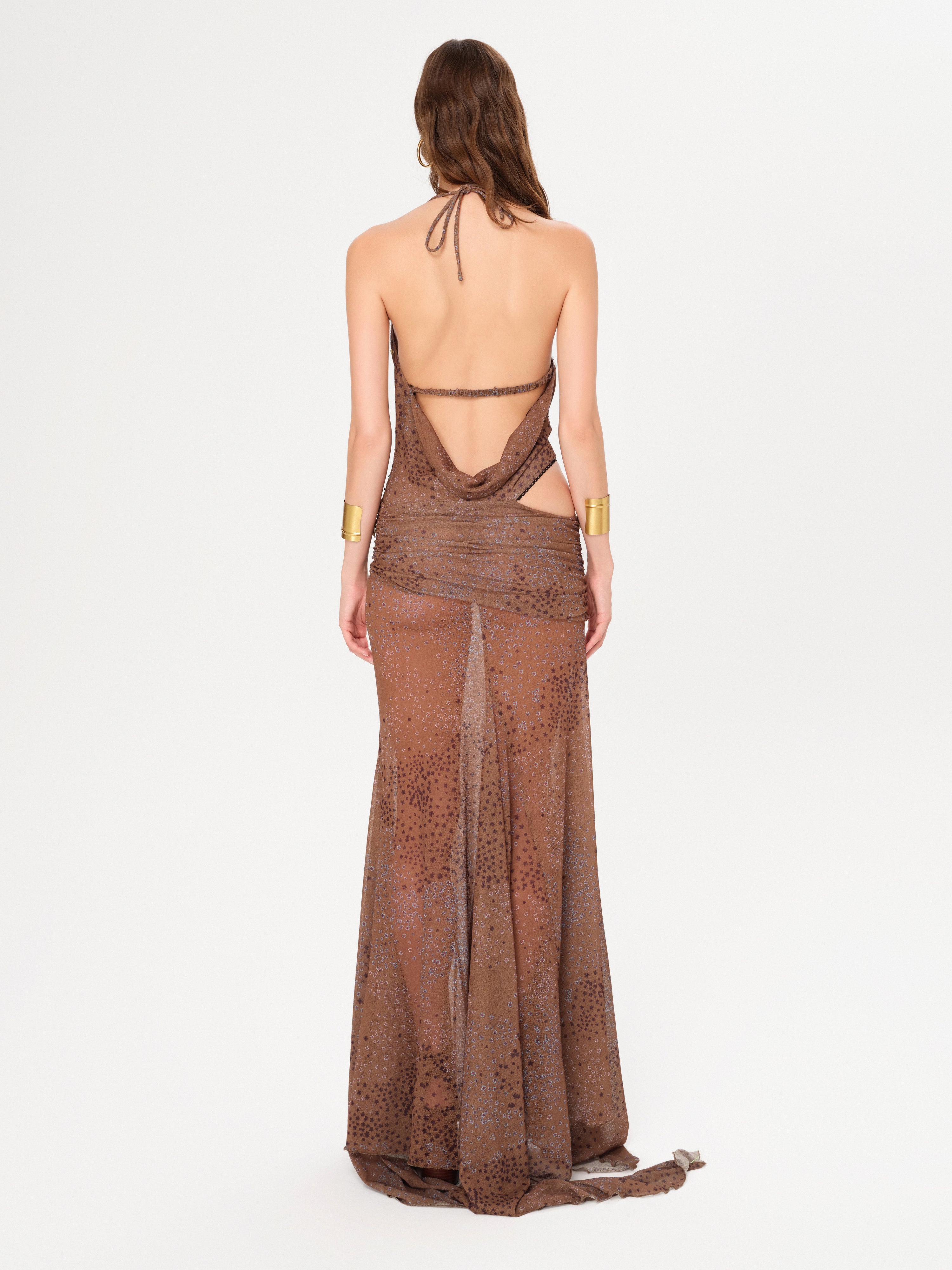 VENUSIA - Cut-out and bead-embellished maxi dress