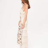 LISETTE - Ruffled lace-trim maxi length top