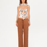 MANOCE - Bead-embellished wide-leg drawstring pants