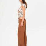 MANOCE - Bead-embellished wide-leg drawstring pants