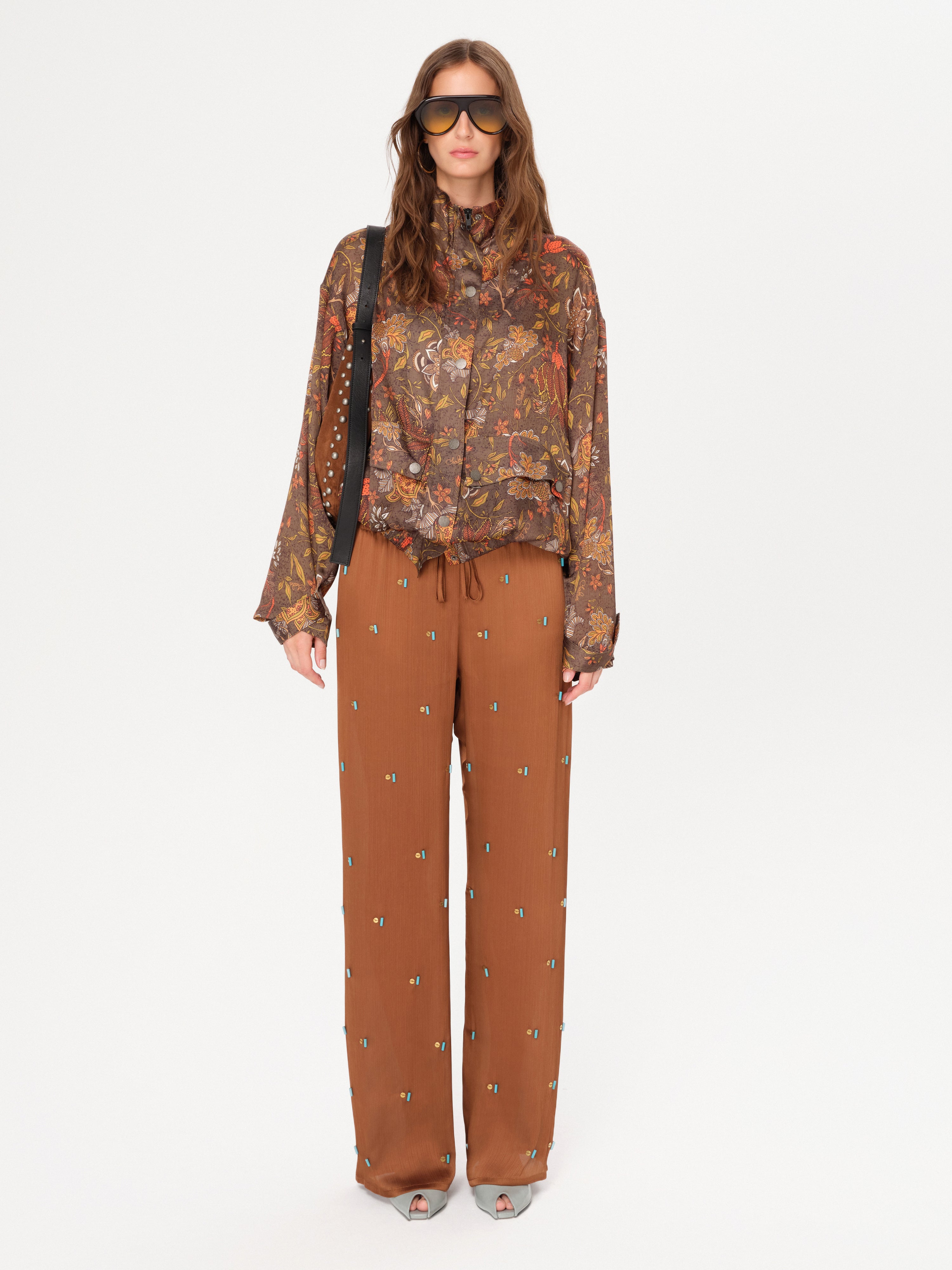 POLCA - Floral-printed oversized bomber jacket