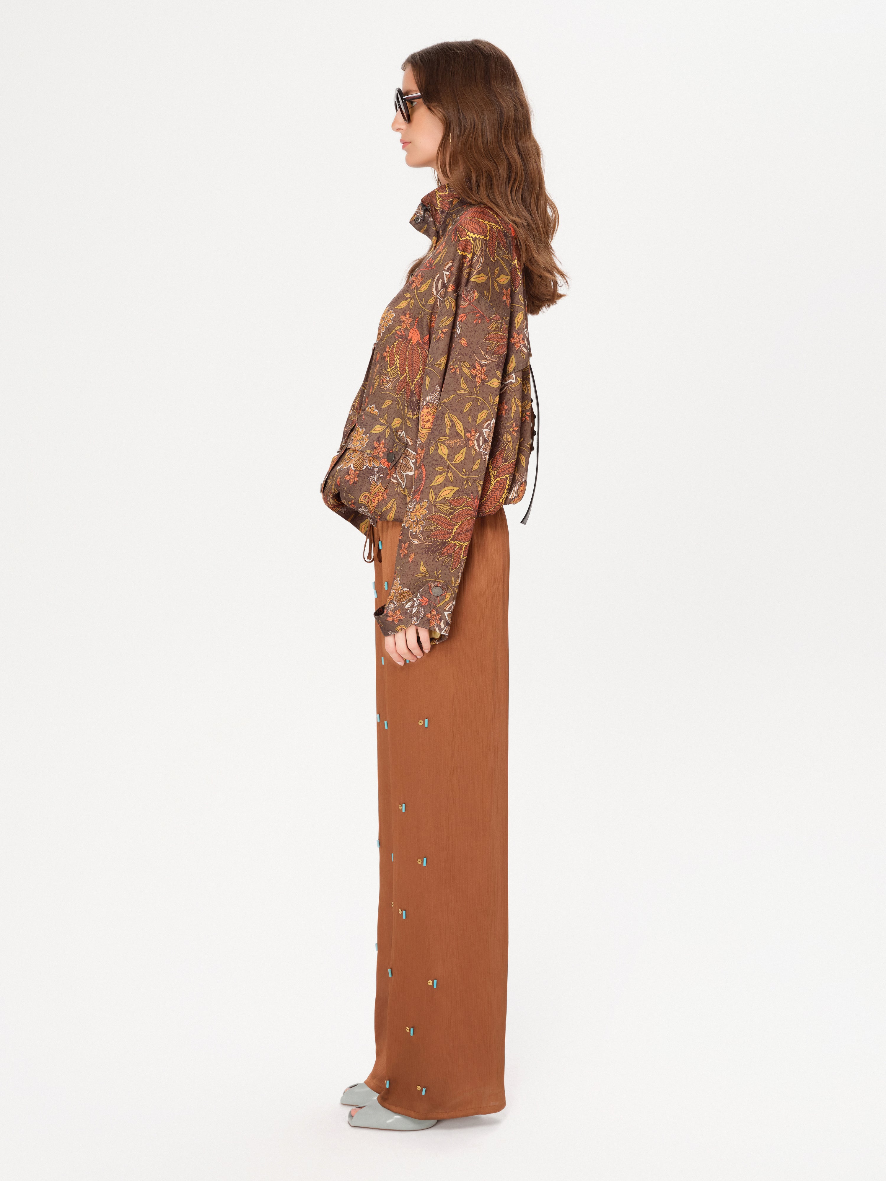 POLCA - Floral-printed oversized bomber jacket