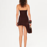 ATEN - Strapless  jersey dress with ruffles