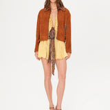 IOARIS - Stud detailed suede jacket