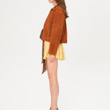 IOARIS - Stud detailed suede jacket