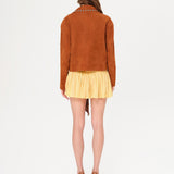 IOARIS - Stud detailed suede jacket