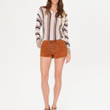 IRA - Striped knit polo top