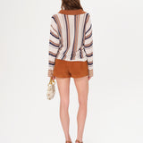 LEA - Stud detailed front-tie suede shorts