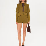 HERIAN - Cape and bow detailed knit cardigan