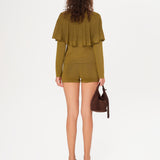 SOU - Belt detailed mini knit shorts