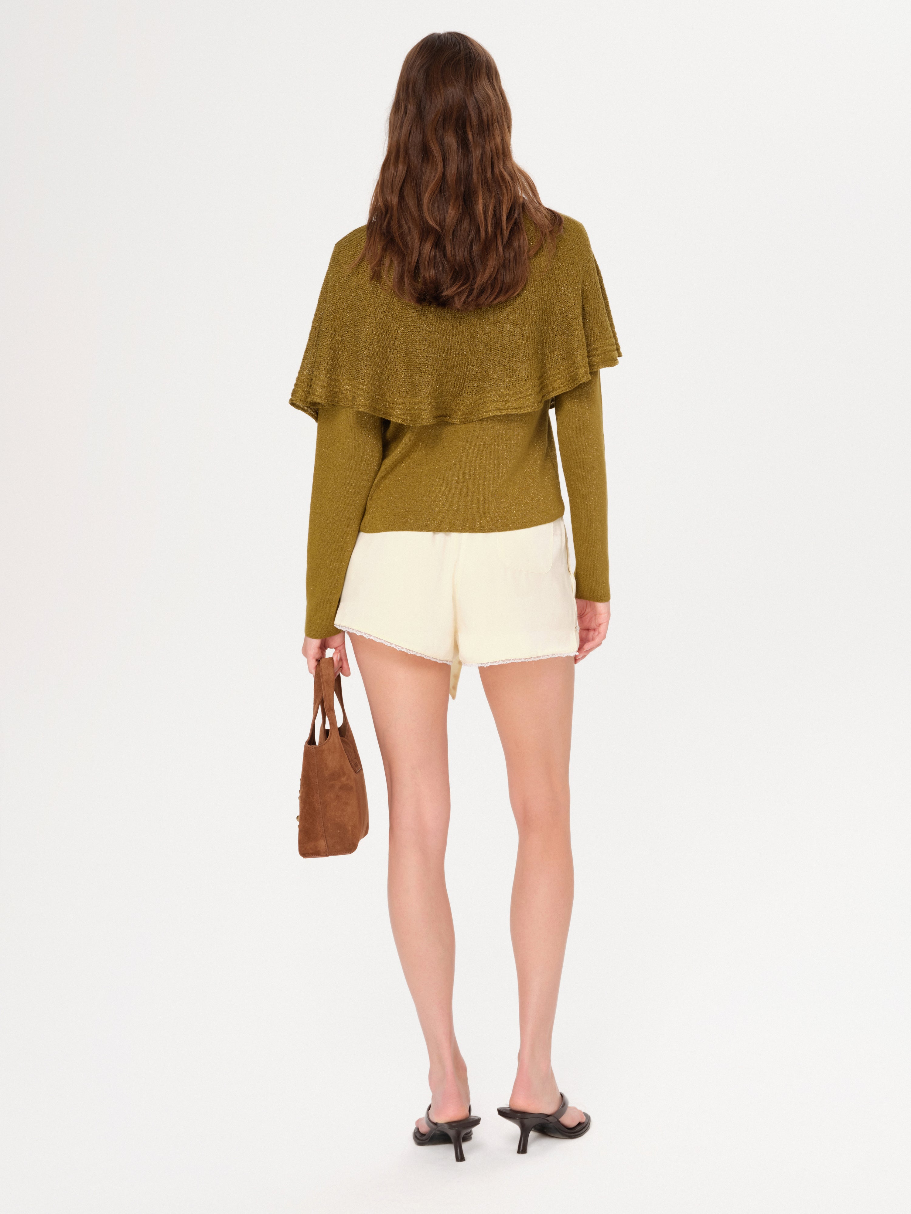 MOJJA - Lace and bow detailed mini shorts