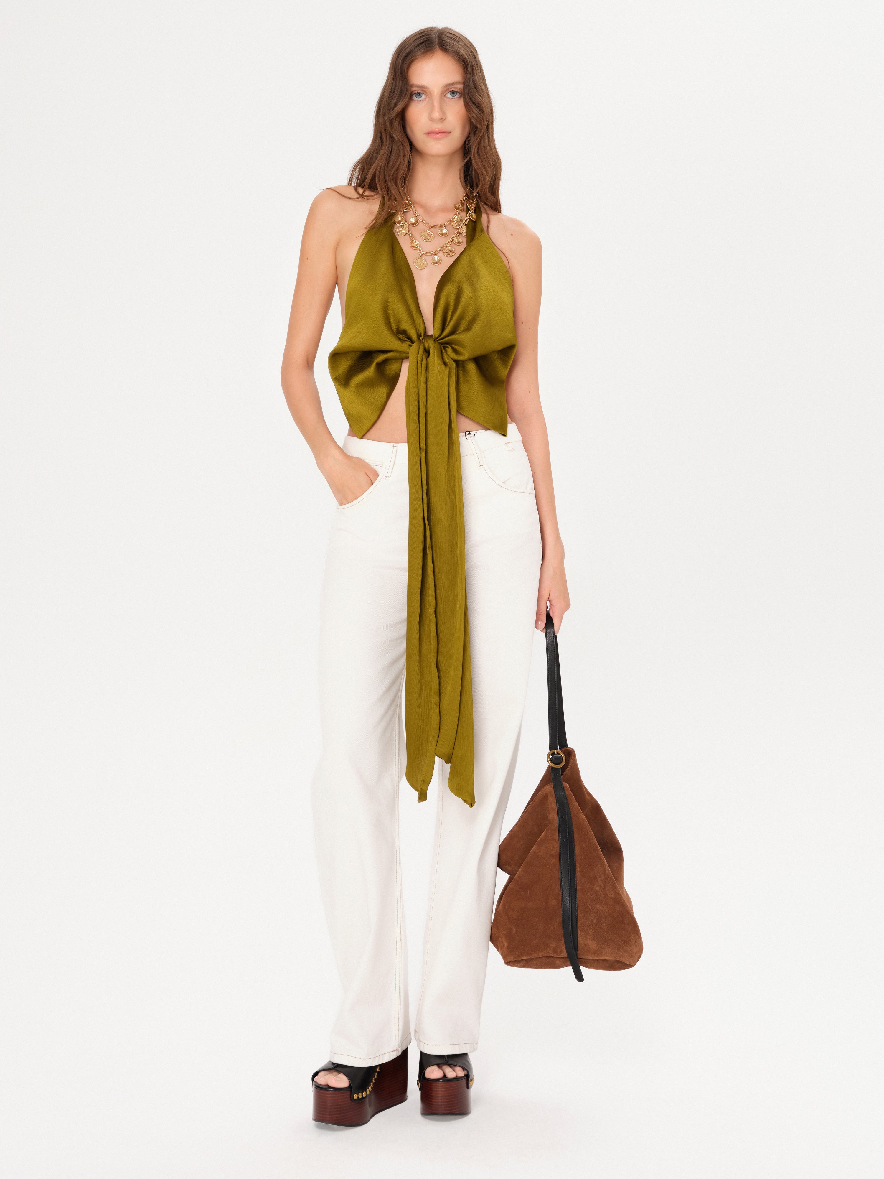 BERTILLE - Halter top with bow-tie