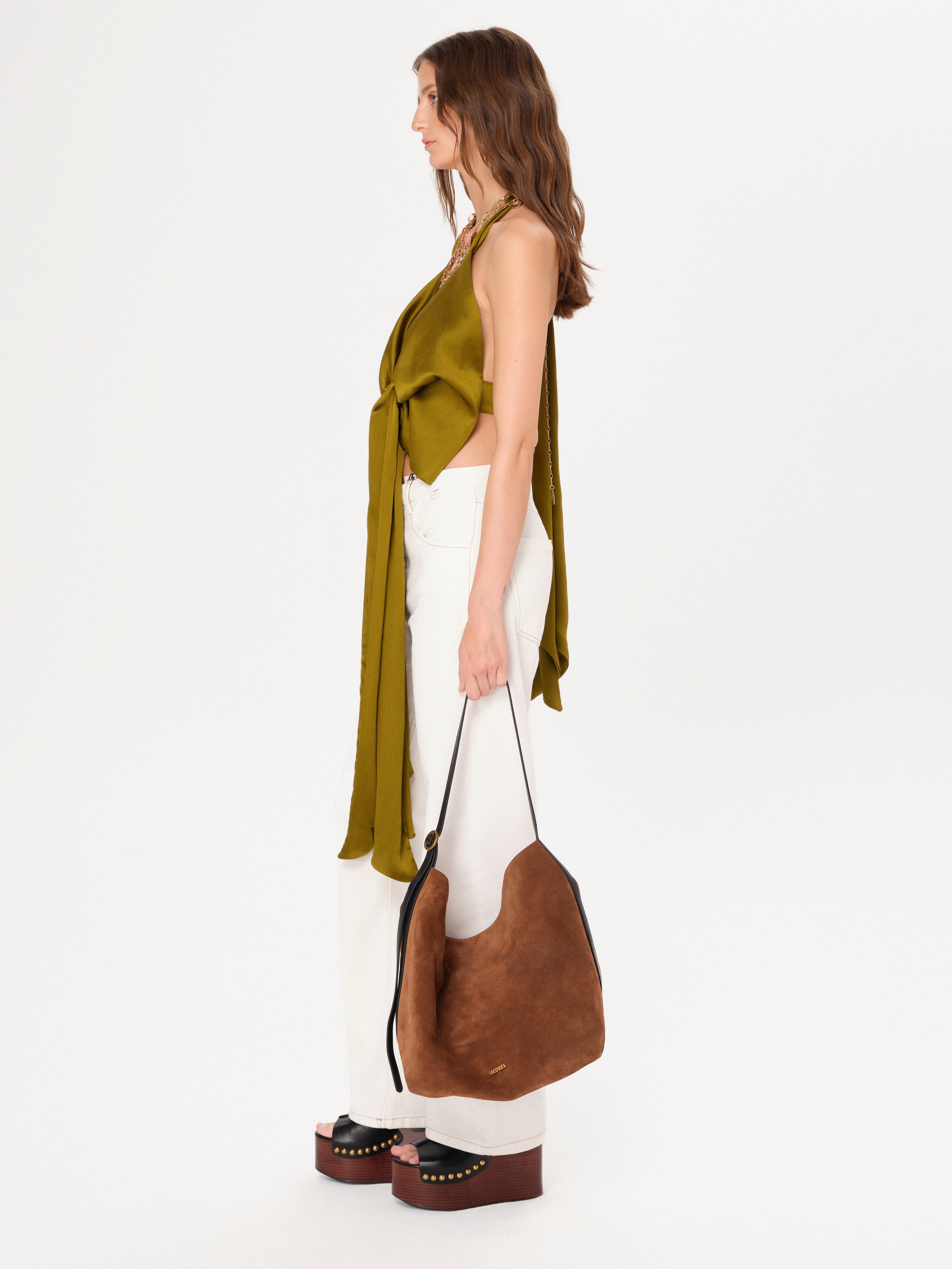 BERTILLE - Halter top with bow-tie