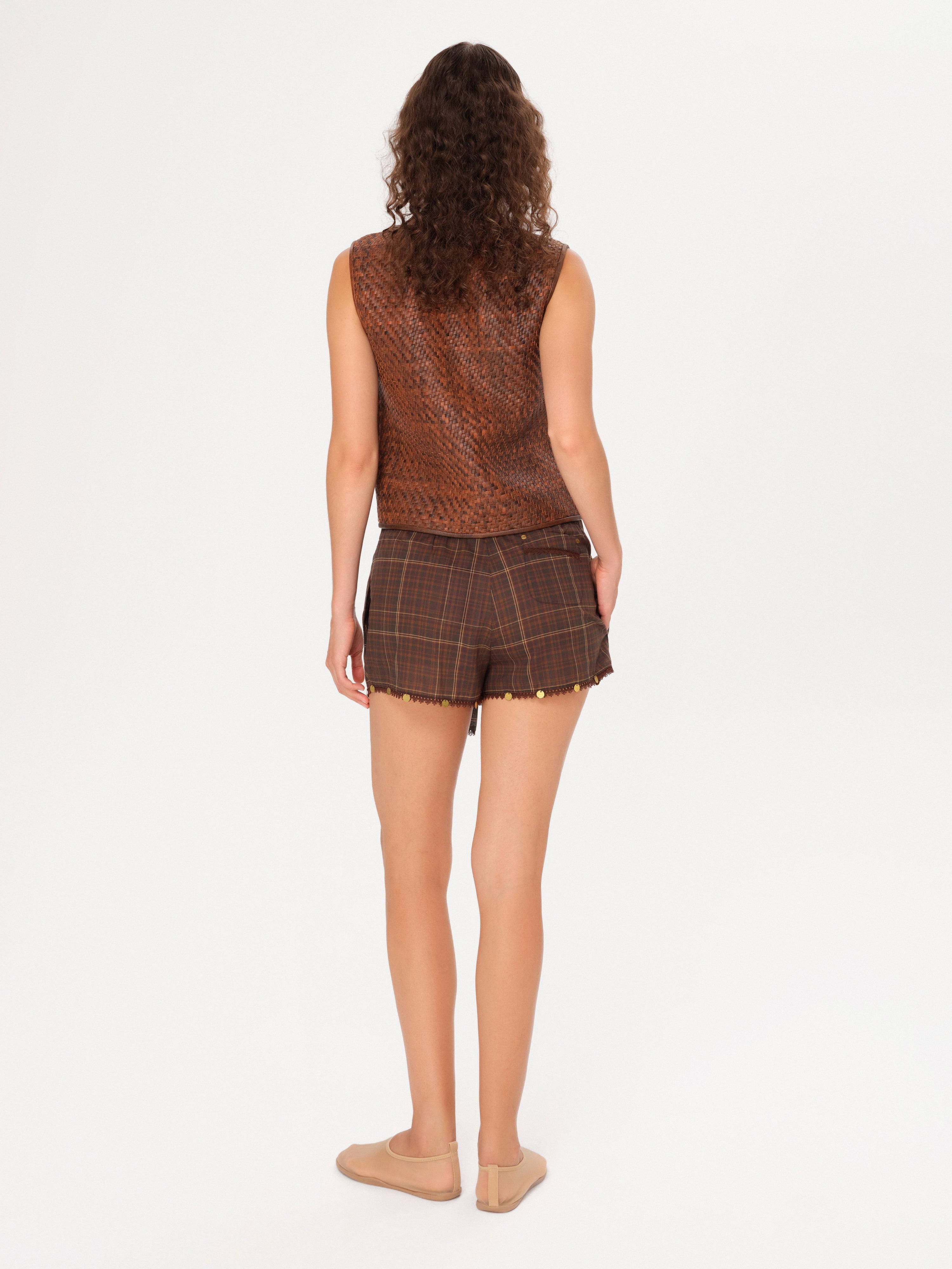 ENTY - Woven leather vest