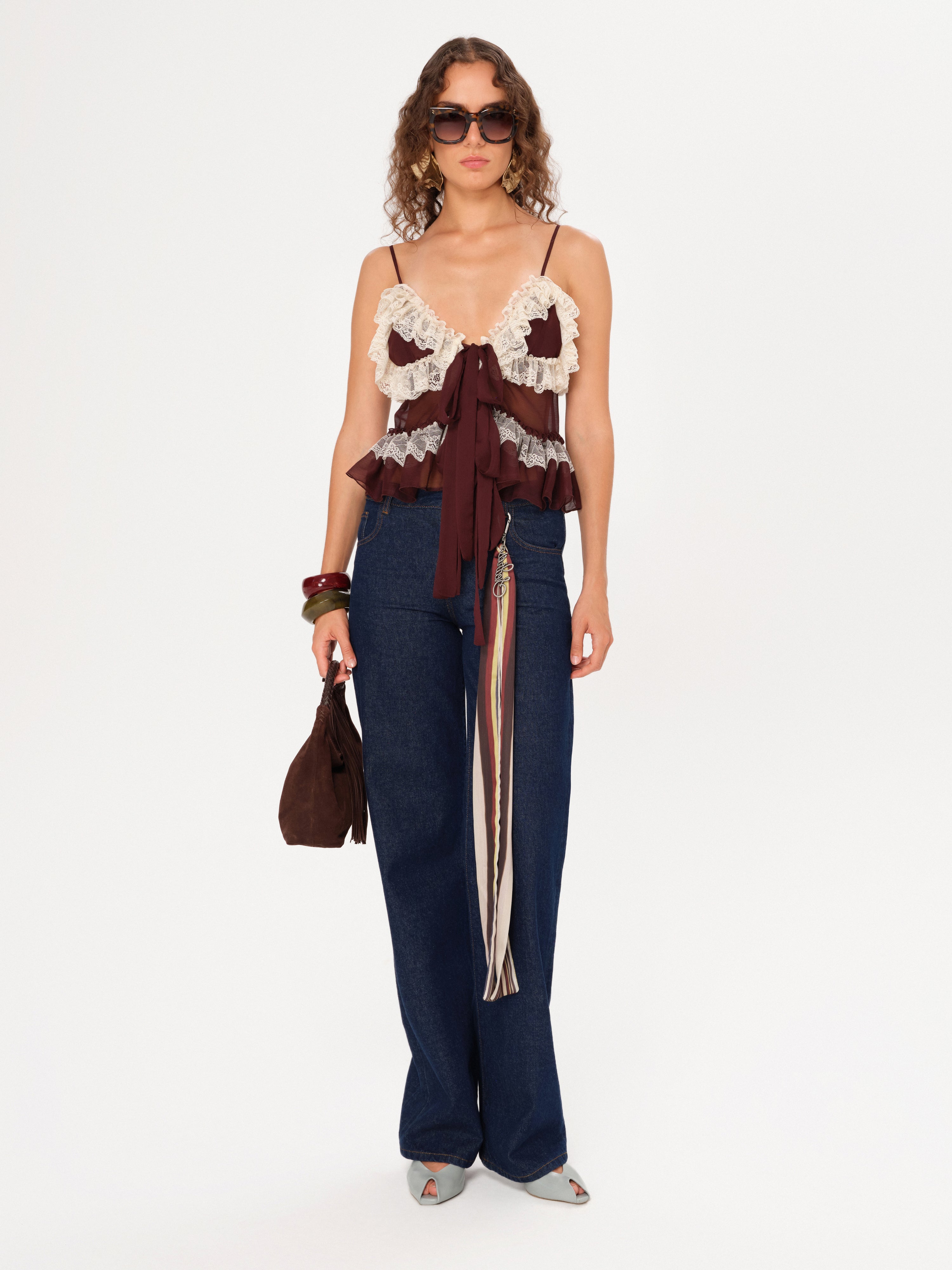 ODETTE - Wide-leg jeans with a chain detail