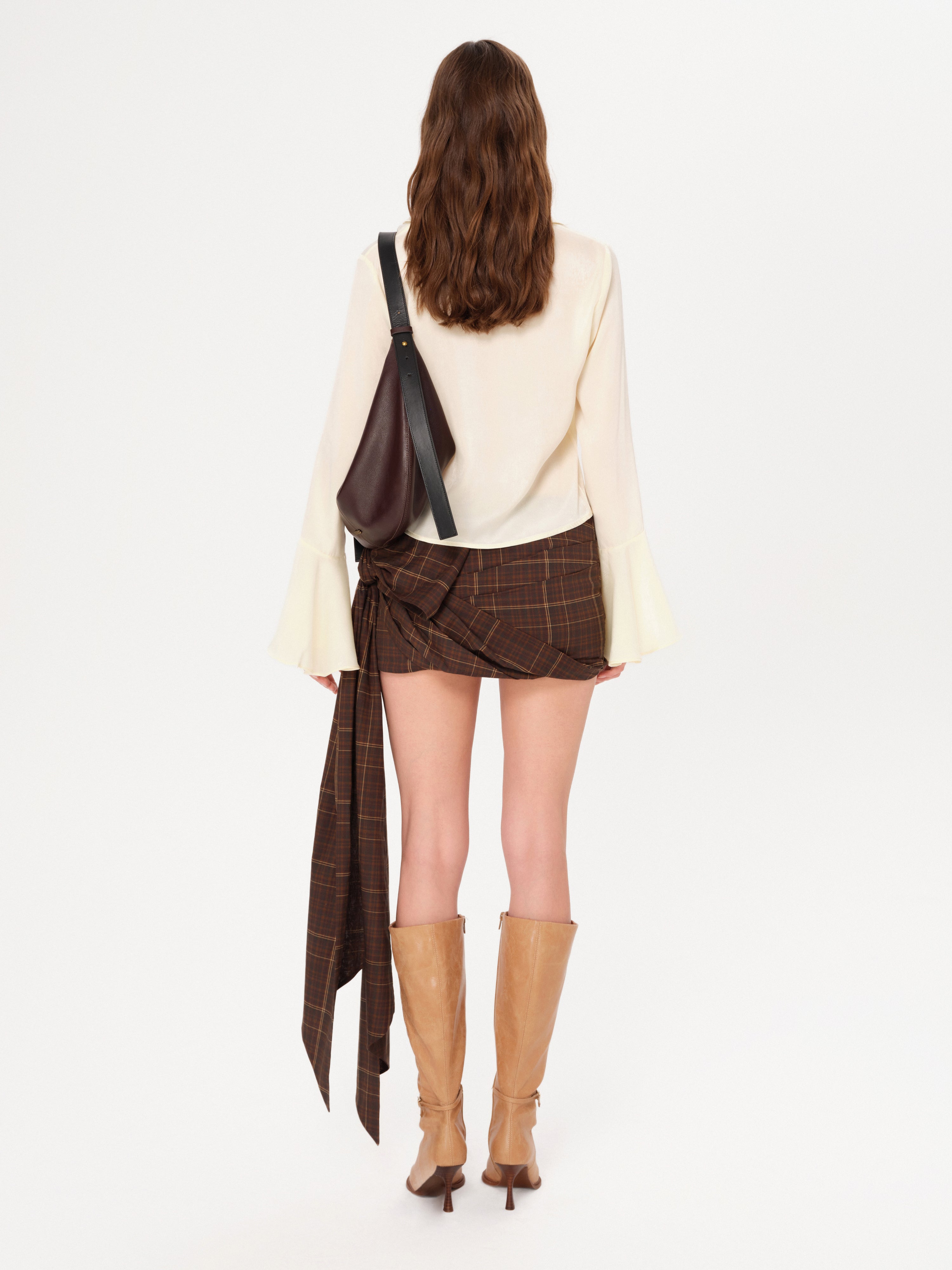 MORA - Fluted sleeve cropped shirt