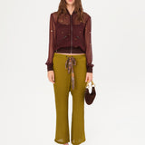 SHELA - Plisse tapered satin pants