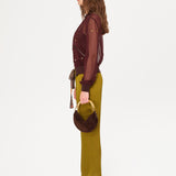 SHELA - Plisse tapered satin pants