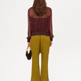 SHELA - Plisse tapered satin pants