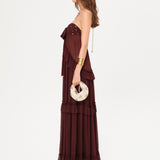 JOSIANE - Bead-embellished ruffled maxi dress