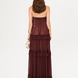JOSIANE - Bead-embellished ruffled maxi dress