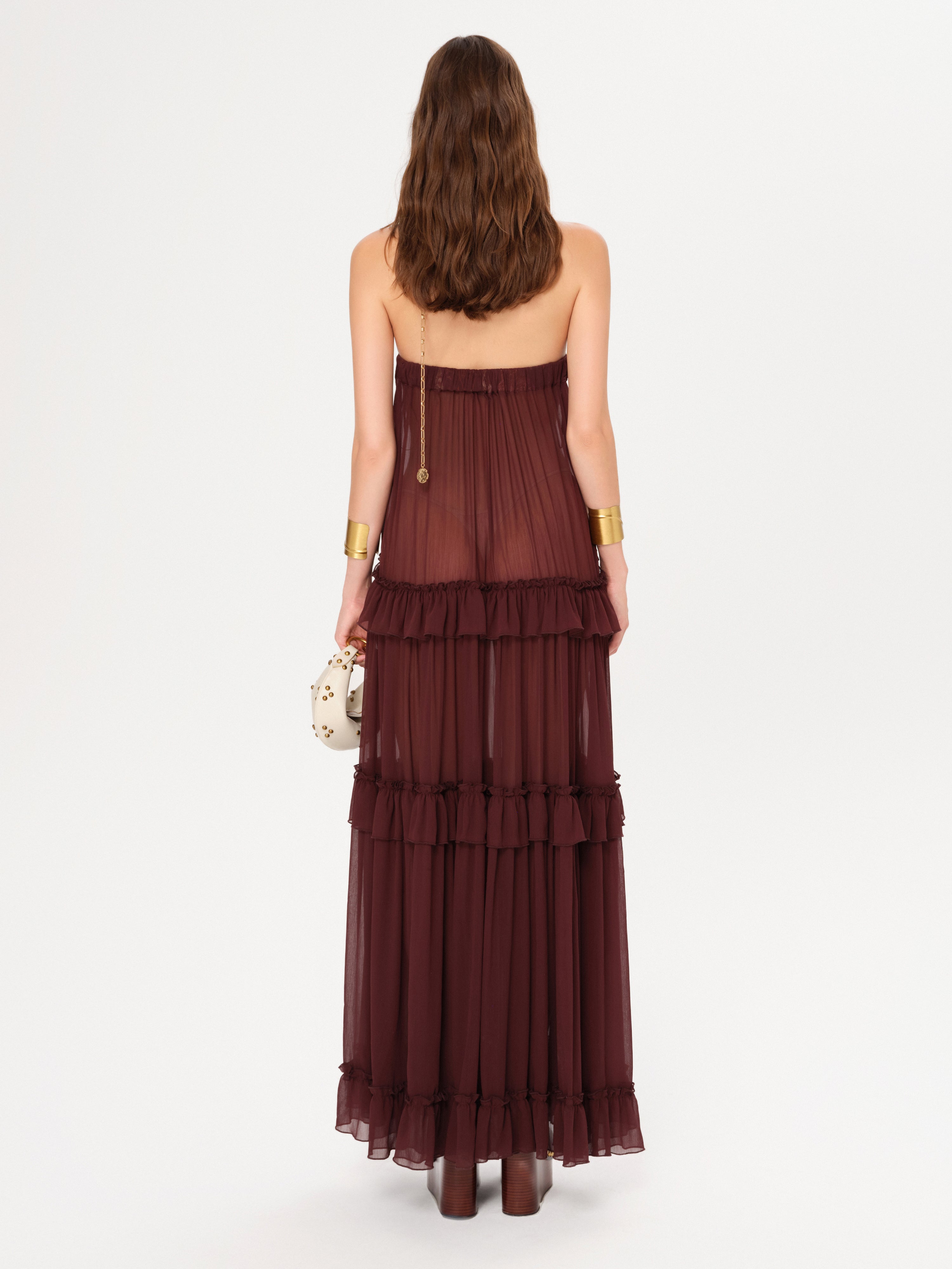 JOSIANE - Bead-embellished ruffled maxi dress