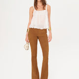 BERU - Flare-leg suede leather pants