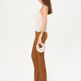 BERU - Flare-leg suede leather pants