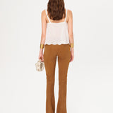 BERU - Flare-leg suede leather pants