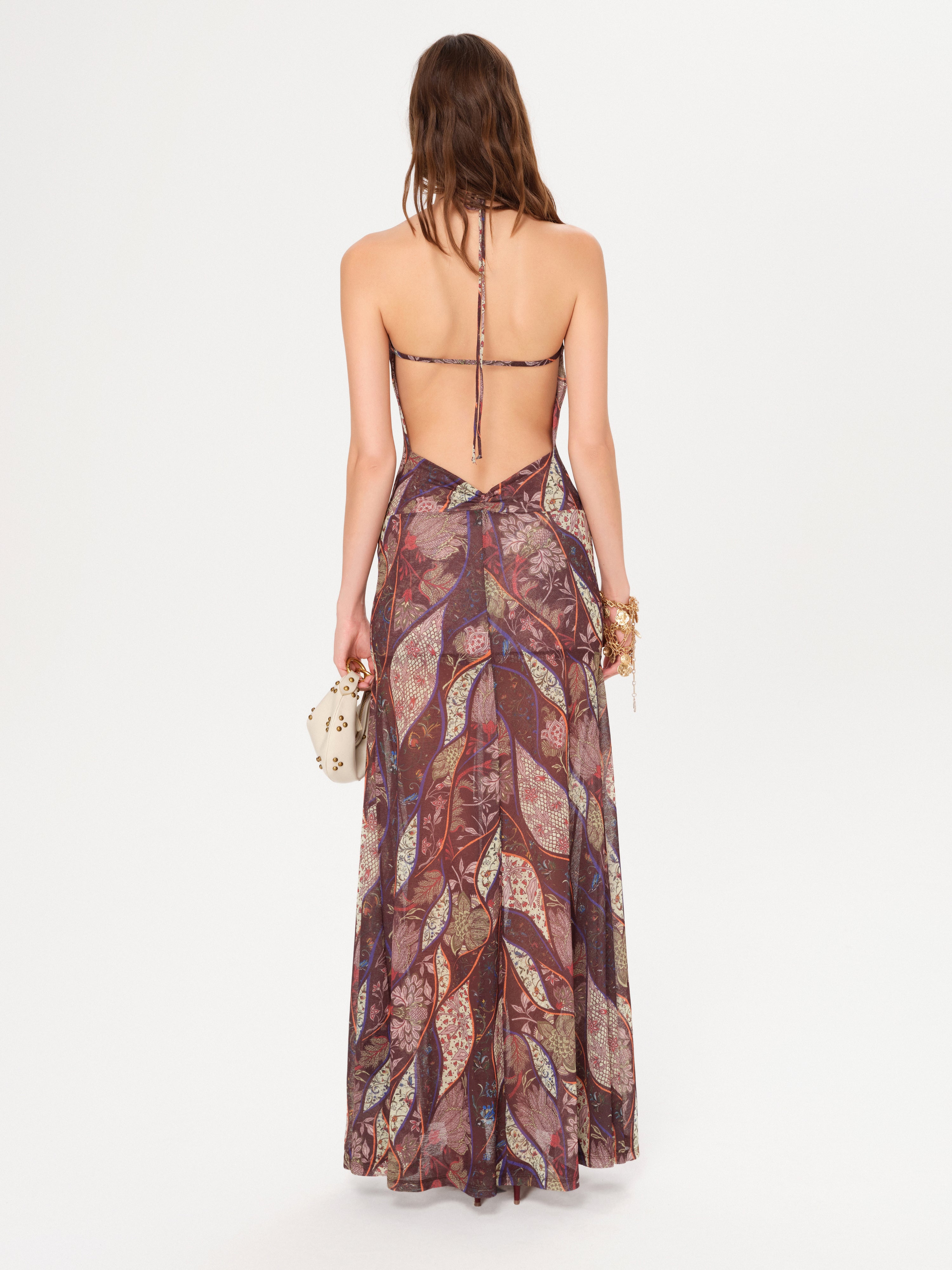 NENSI - Printed slip maxi dress