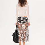 WELLS - Sequin-embellished sheer midi skirt with mini shorts