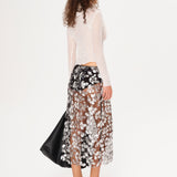 WELLS - Sequin-embellished sheer midi skirt with mini shorts