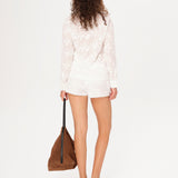 SHOL - Flower appliqué detailed mini shorts
