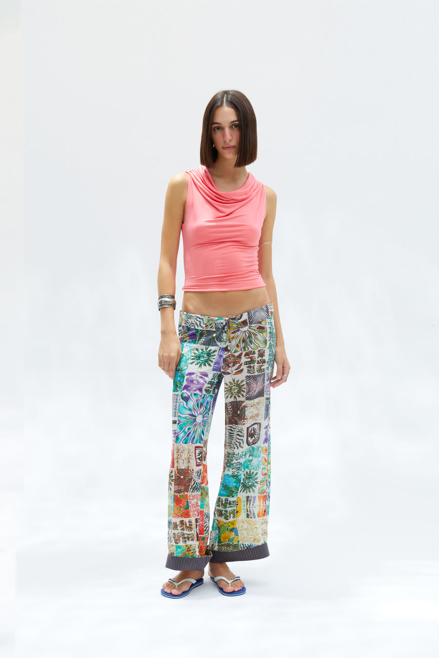 COLY - Wide-leg tie-front trousers with hem detail