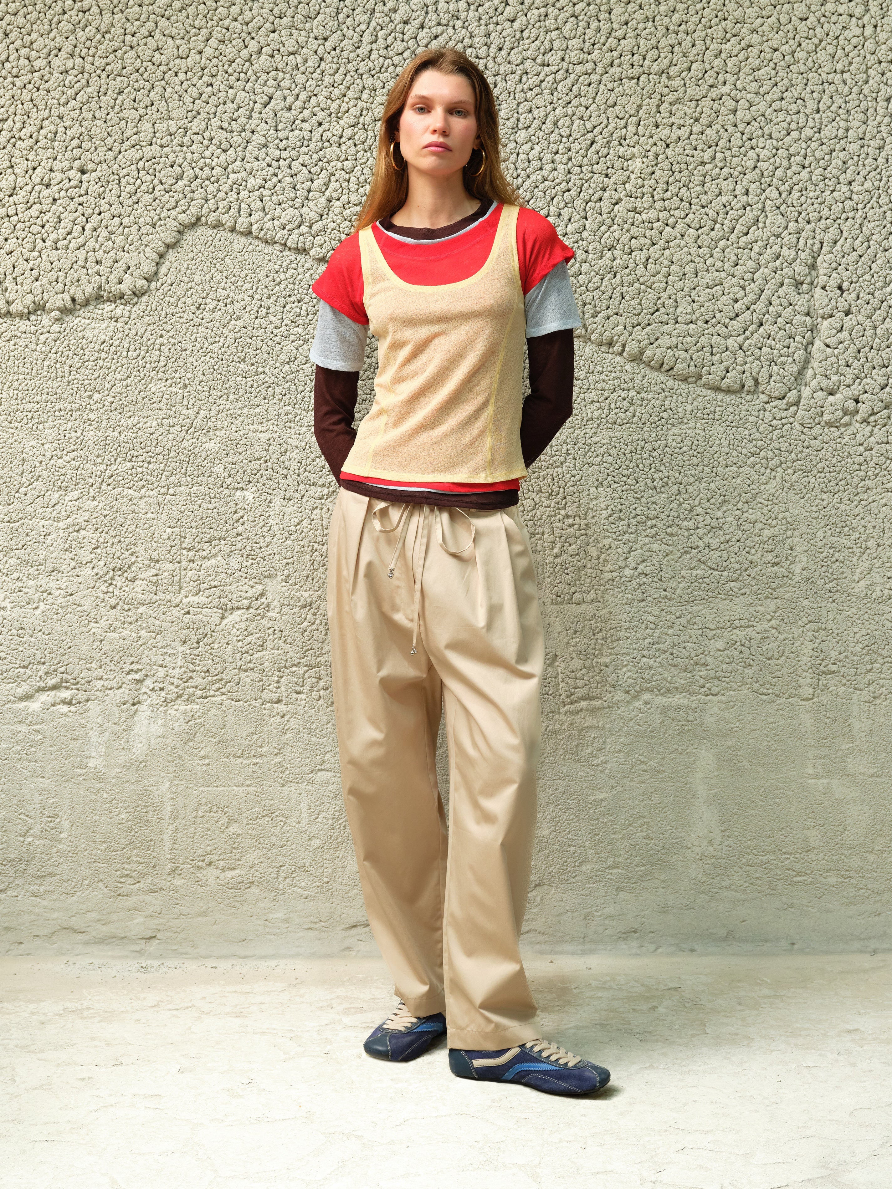 TAYLOR - Relaxed pleated cotton trousers