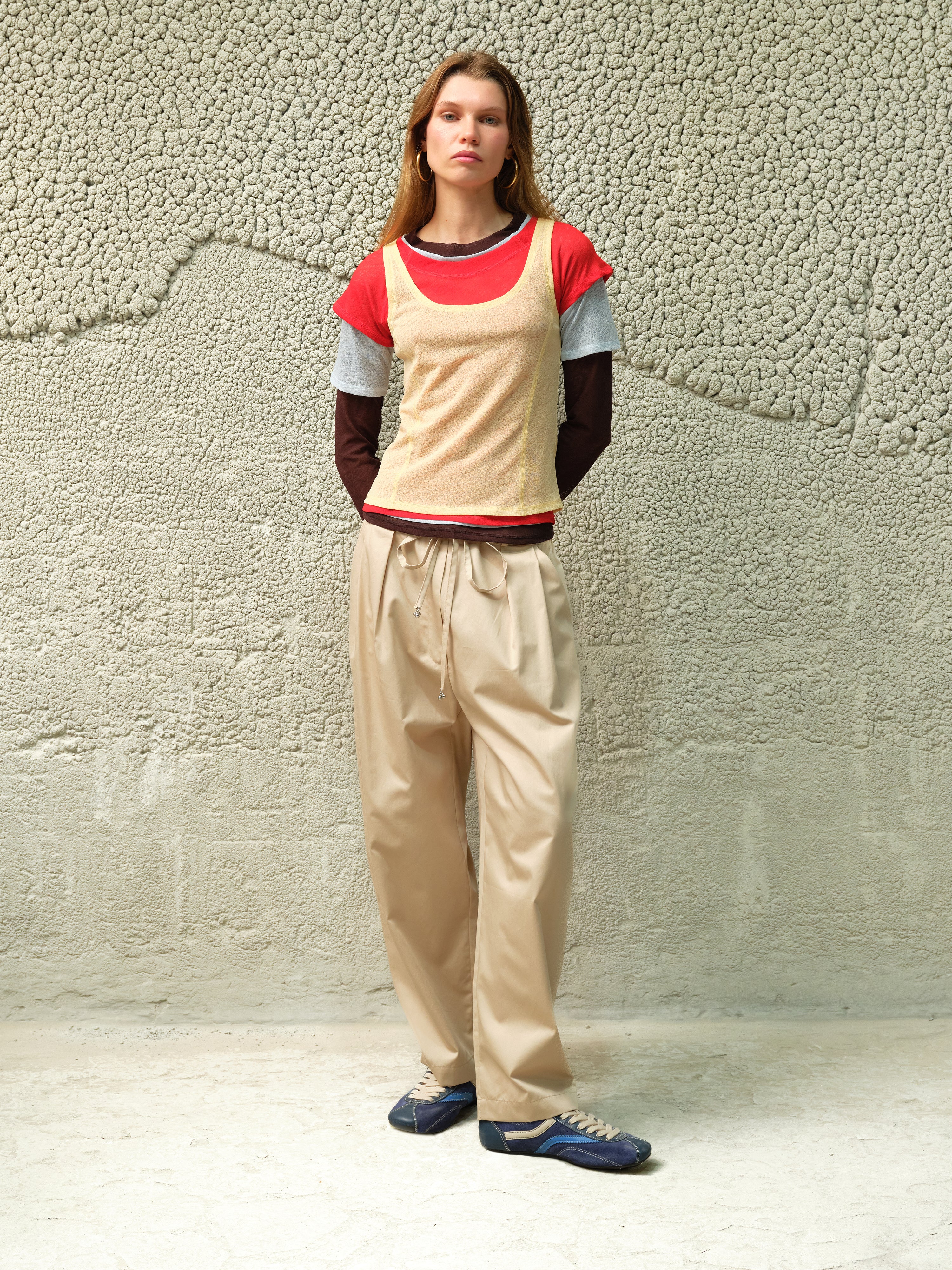 TAYLOR - Relaxed pleated cotton trousers