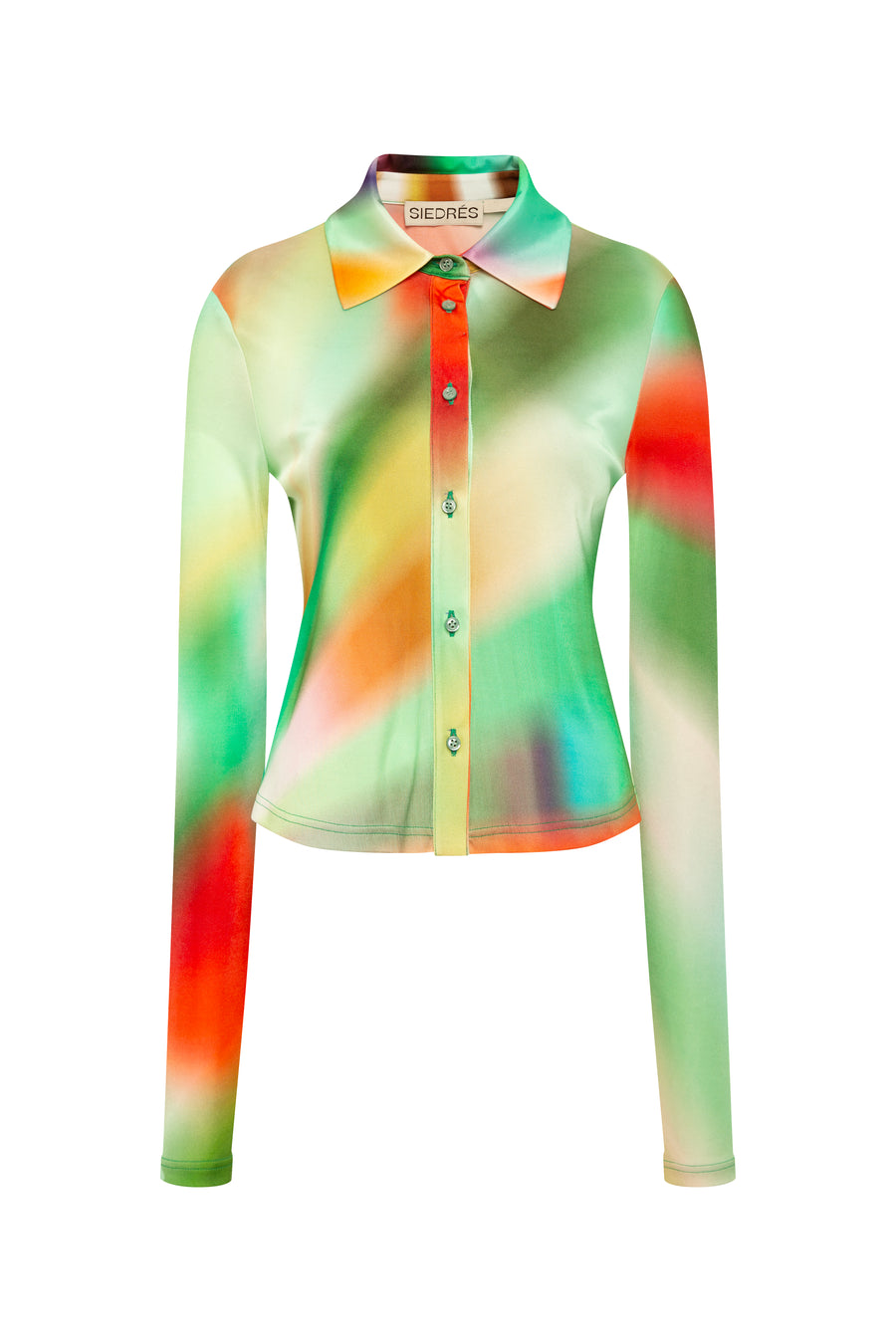 TINA - Sun-ray printed fitted jersey shirt