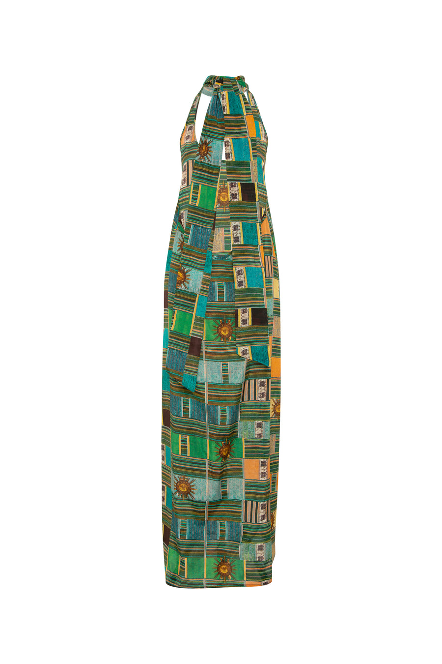 TOLIA - Printed halterneck dress with scarf